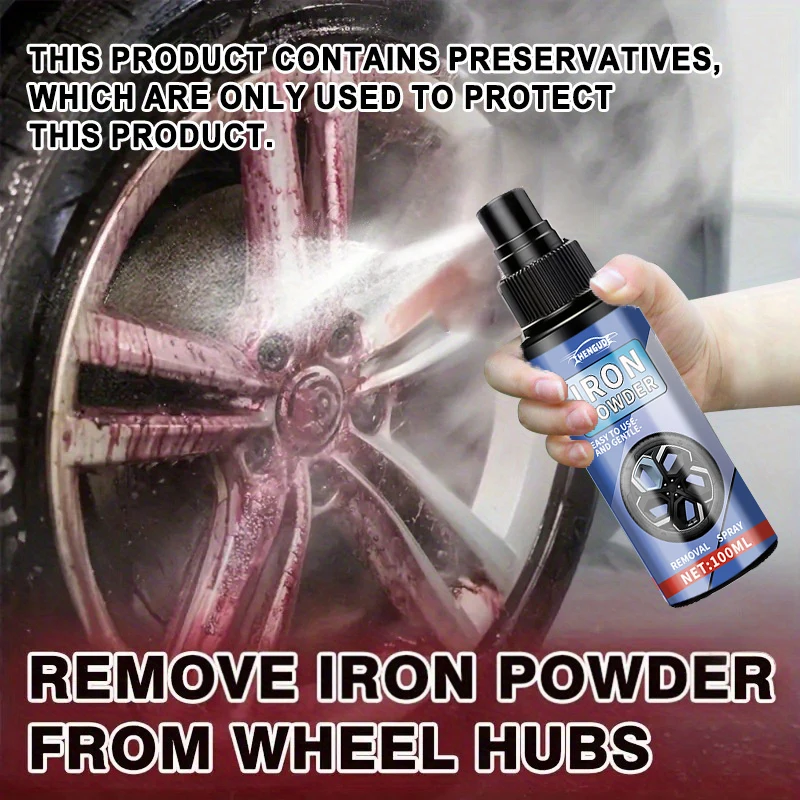 Multi-Purpose Tire Repair Spray - Easy-To-Use Trigger Nozzle for Removing Iron Powder from Wheels and Bearings, Anti-Corrosion and Enhances Tire Shine, Suitable for All Models, Vehicle Maintenance, Easy-To-Use Nozzle, Durable Sprayer