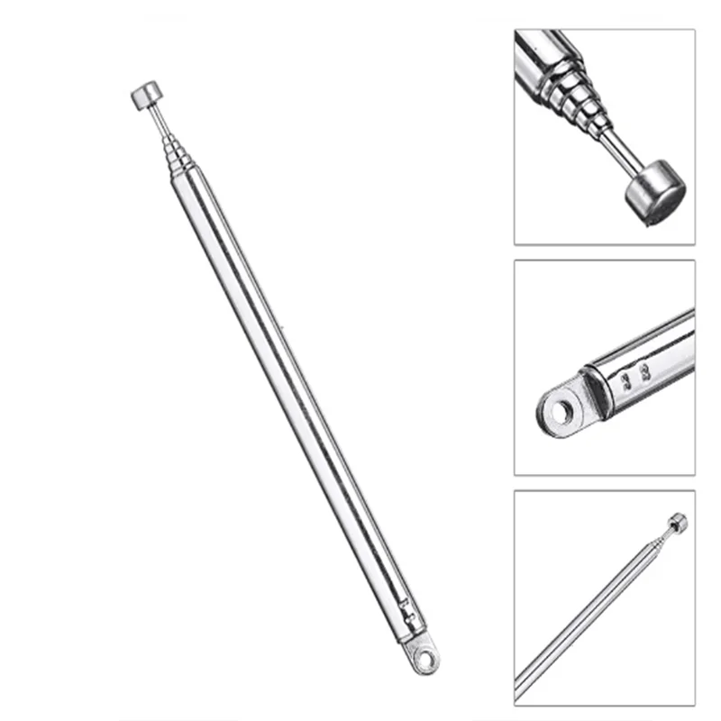 Telescopic Antenna FM AM Radio  7 Section Replacement Telescopic Aerial Antenna TV Radio DAB AM/FM Universal  Aerial Receiver