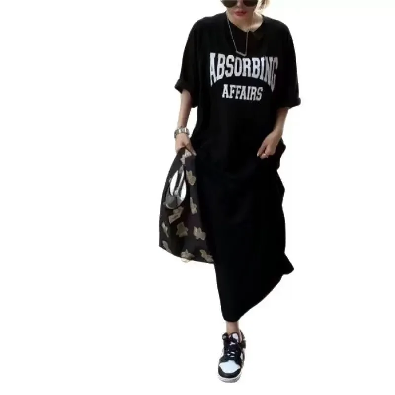 T-shirt ample mi-long ort-sav Dr coréen, pantalon à jambes larges, Design fendu, vêtements d'extérieur d'été pour jeunes femmes