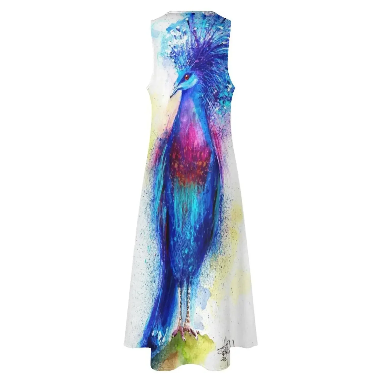 Blaues langes Kleid mit gekrönter Taube, Ballkleider 2025, elegante und hübsche Damenkleider, Kleid im koreanischen Stil