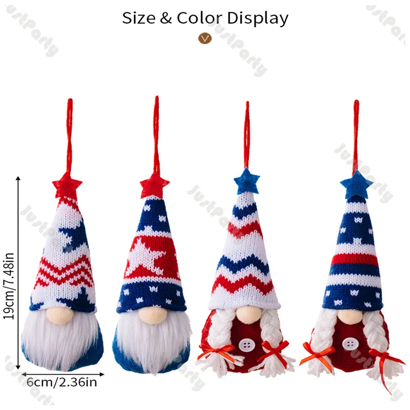 Патриотический гном, подвесной орнамент, красный, белый, синий, патриотический декор, подарок, декоративные очаровательные украшения для праздничного декора стен окна