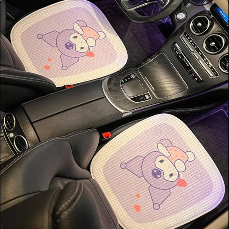 Sanrio-cojín Kawaii Kuromi para asiento de coche, a la moda, transpirable, exquisito, agradable para la piel, bonito