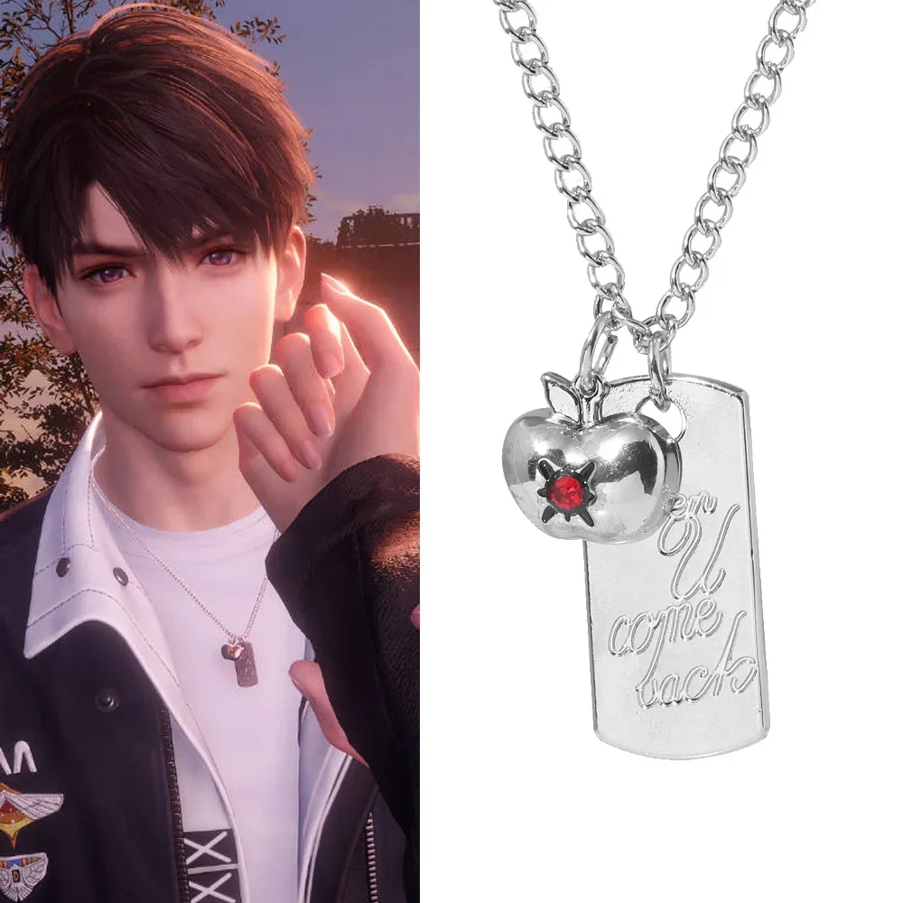 

Game Love and Deepspace Caleb Personalized Creative Summer Day Apple Square Necklace Clavicle Pendant Chain Birthday Party Gift