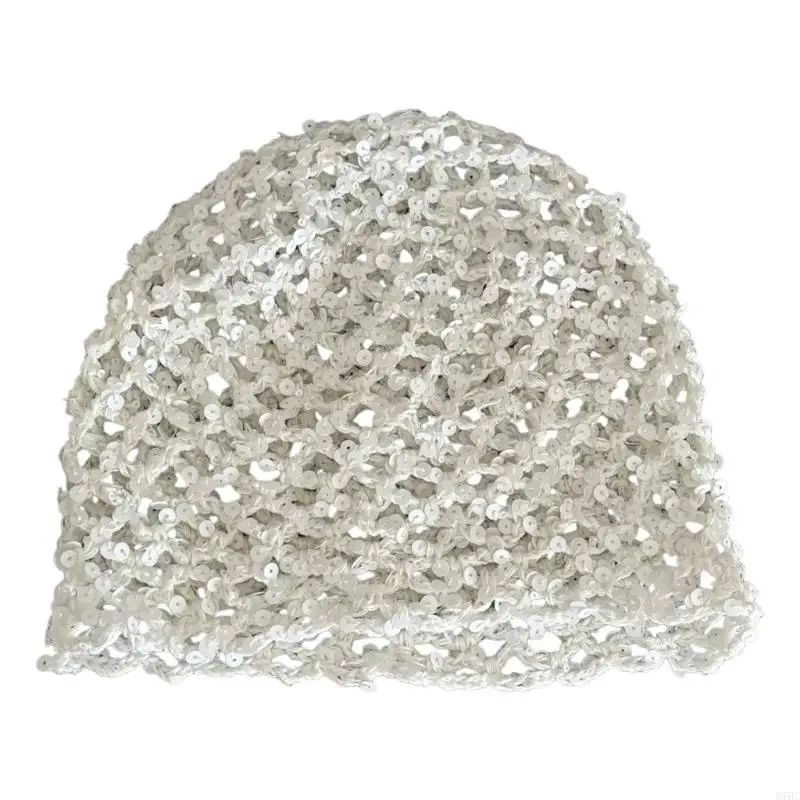 Reflective Sequined Hat Stackable Design Hollowout Pullover Hat For Night Event