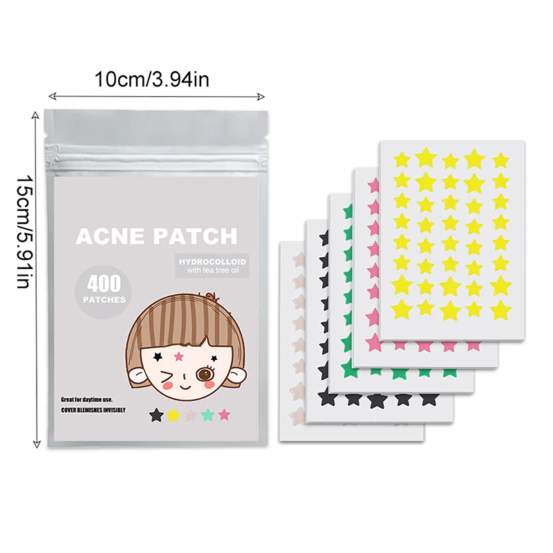 200/400pcs Star Pimple Patch Acne Colorful Invisible Acne Removal Skin Care Stickers Concealer Face Spot Beauty Makeup Tools