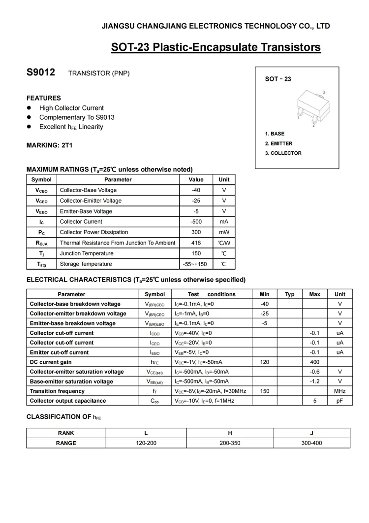 3000 Stück S9012 S9013 S9014 S9015 S9018 2T1 J3 J6 M6 J8 SOT23 NPN PNP 18/25/45V 50/100/500mA 9012 9013 9014 9015 SMD Transistor – Detail 1