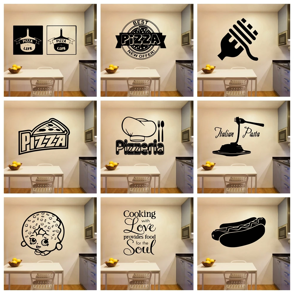 

1 шт., водонепроницаемые наклейки на стену в виде пиццы