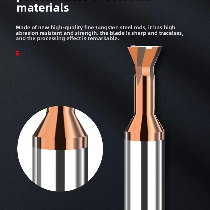 Dovetail Carbide 4-Flute Mill Cutter, 1-20mm Diameter Long Cutting Slot Tool for DIY Precision Machining