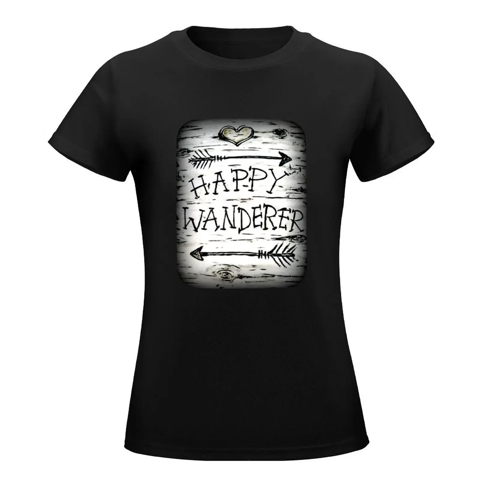 Happy Wanderer / Wanderlust / Traveller / Van Life Birch Bark Arrows Hiker Adventure T-Shirt