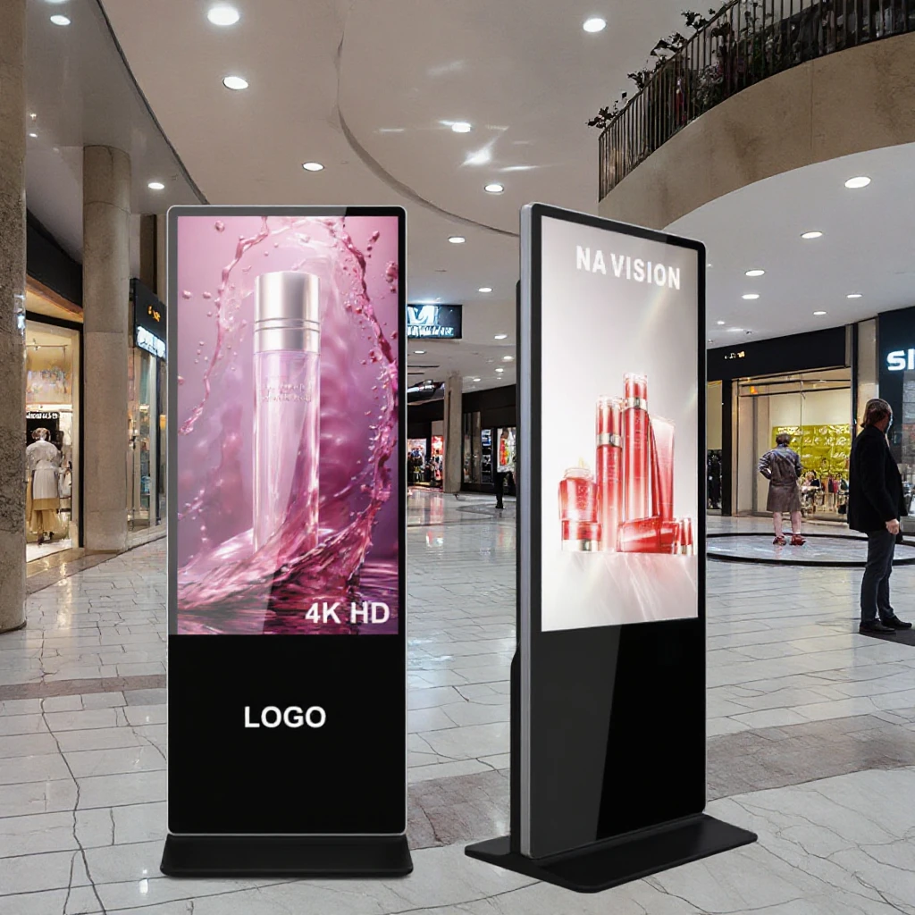 Self-service Inquiry Equipment For Monitors Ultra Thin Multi Media Portable With wheels Totem Advertising Kiosk Touch Screen