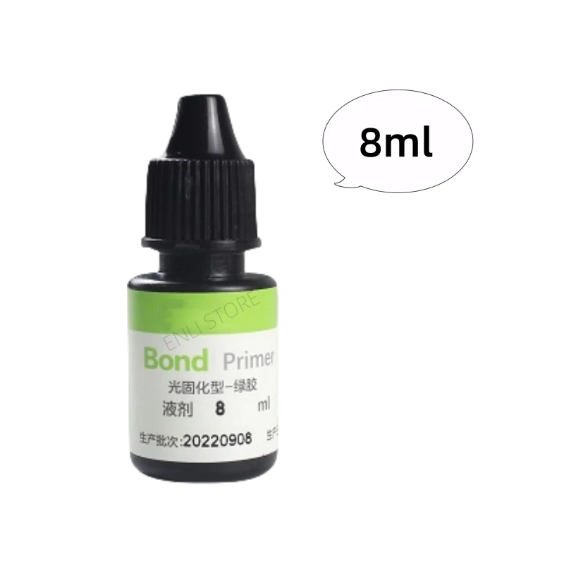 Dental Bond Primer Light Curing Green Adhesive Solution for Enamel Bonding Resin Solution 8mL/bottle