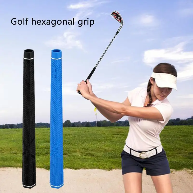 

PGM Golf Club Grips Hexagonal Grip Rubber Grip Applicable for Iron and Wooden Golf Clubs Putter Grip Black/Blue