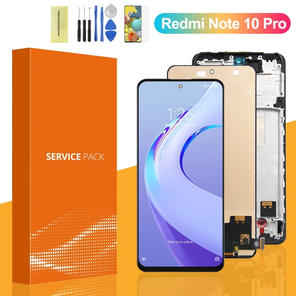 

Топ 100% протестированный 6,67 ''для Xiaomi Redmi Note 10 Pro 4G ЖК-сенсорный экран дигитайзер в сборе для Redmi note10pro M2101K6G