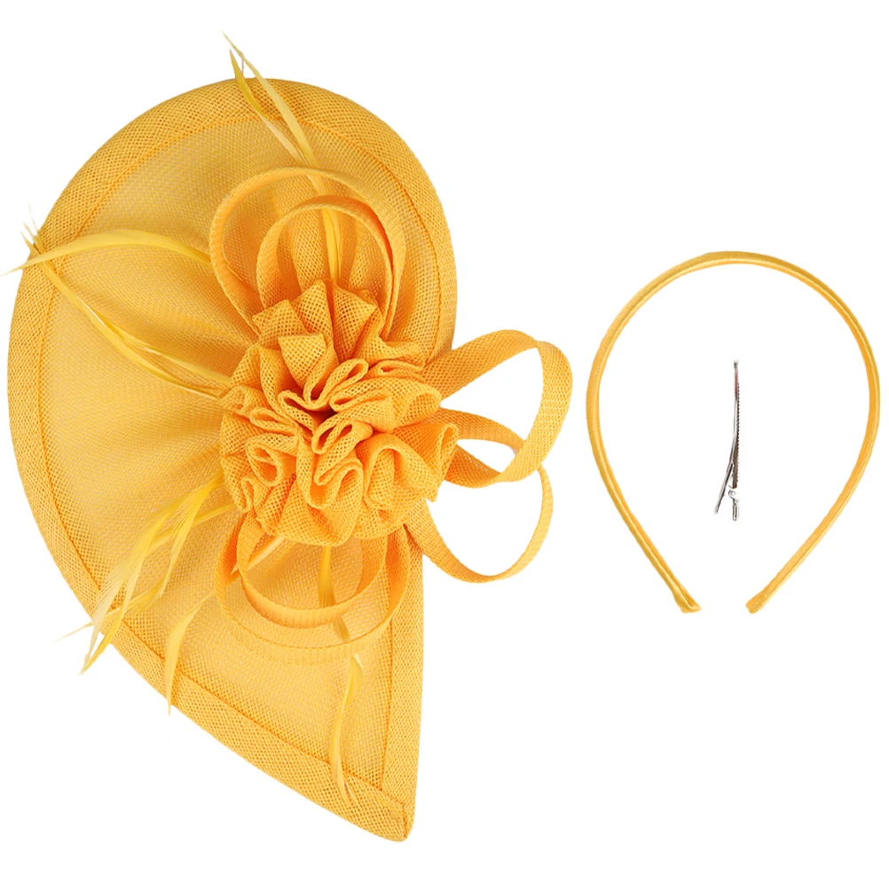 

Vintage Mesh Veil Hair Accessories Faux Plume Fascinator Hat Headb Clip Bride Cocktail Tea Party Wedding Adult Women Fashionable