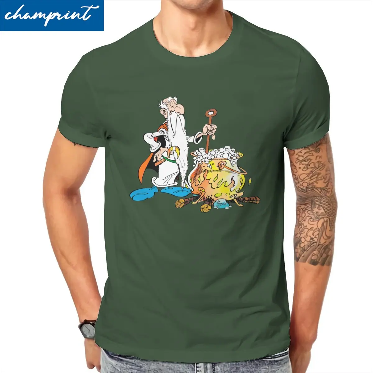 Asterix And Obelix Anime Cartoon T-Shirt Men Fashion 100% Cotton Tee Shirt Round Collar Short Sleeve T Shirt Gift Idea Tops