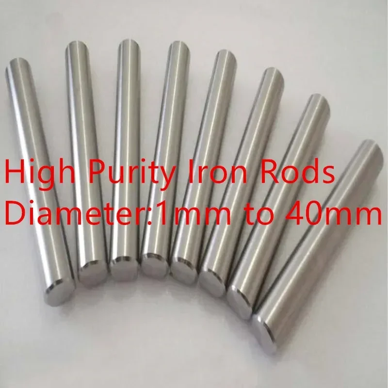 Old Iron Rod High Purity Iron Bar Dia 1-40mm* 100mm Long Multiple Size Fe Element Metal Iron Stick Scientific Research Available