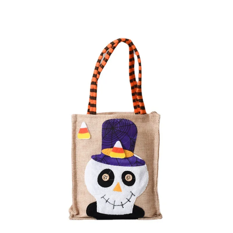 Halloween Non-Woven Bags with Handle，Small Size Reusable Halloween Trick or Treat Tote Bags Candy Bag Grocery Shopping Bags