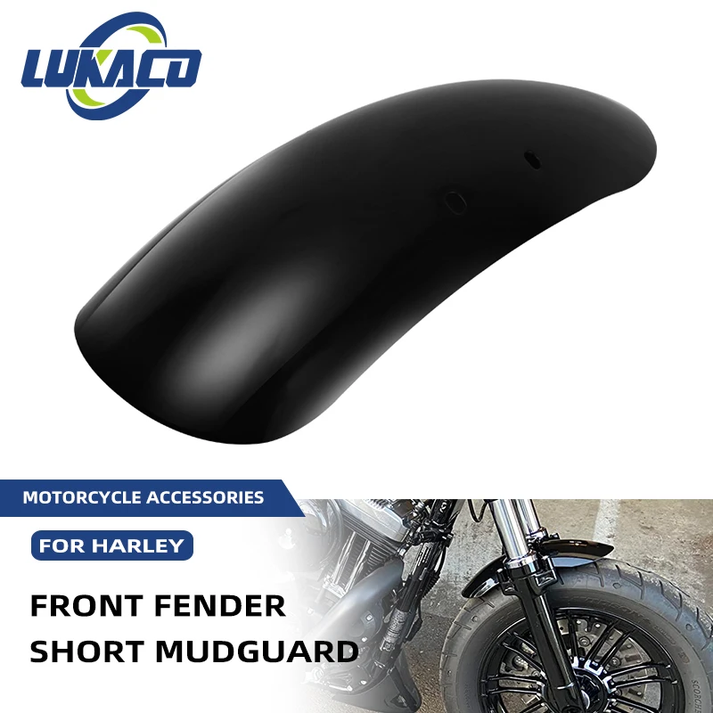 

Motorcycle Front Custom Short Fender Mudguard Protector Cover Gloss Black For Harley Sportster Forty Eight 48 XL1200X 2010-2020