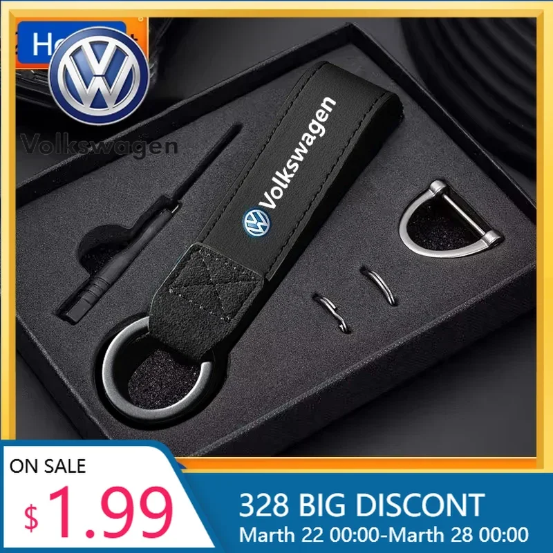 

VW New Metal Leather Car Keychain Key Chain Rings For Volkswagen VW Golf Tiguan Jetta GTI Transporter Passat Polo Touran Arteon