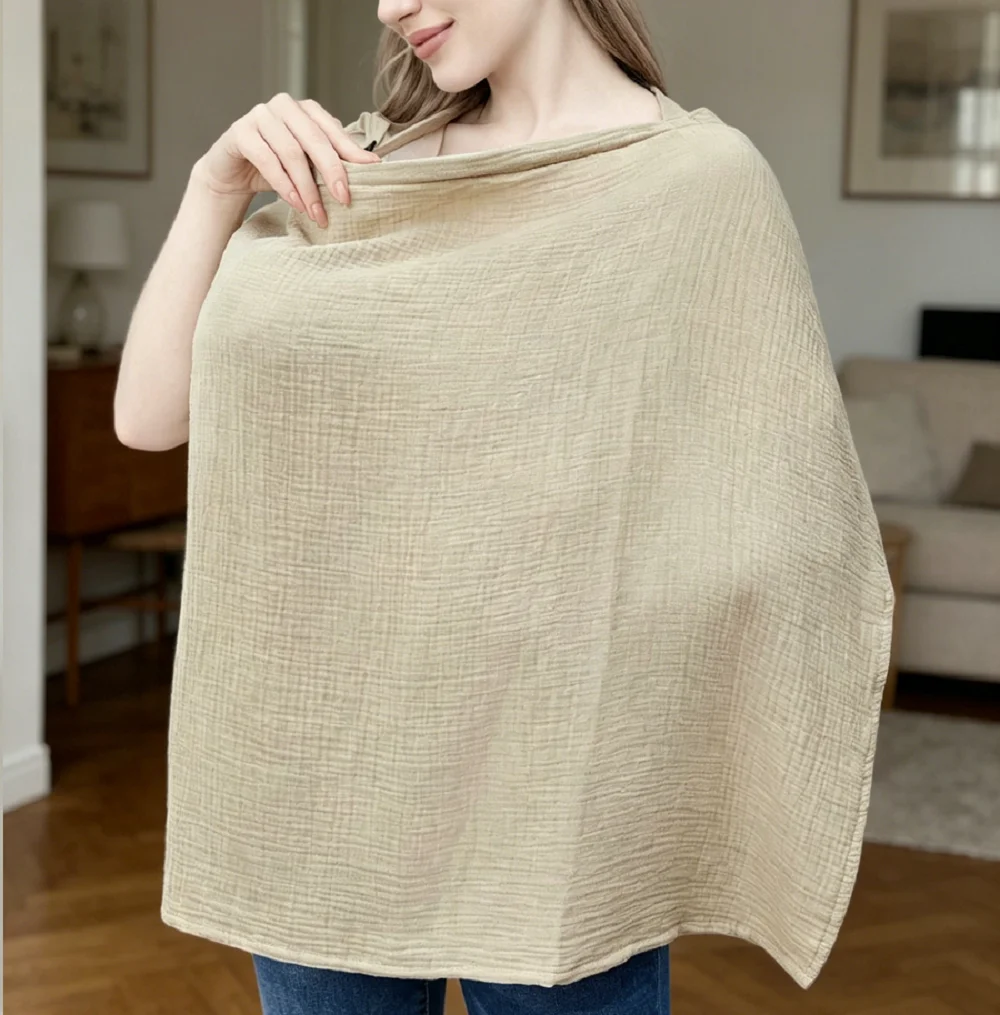 1pc Soft & comfortable  Pure Cotton Soft Skin-Friendly Nursing Cover  For Breastfeeding Moms, Great For Outdoor Use