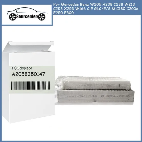 Filtro de cabina para Mercedes Benz W205 A238 C238 W213 C253 X253 W166 C E GLC/E/S M C180 C200d E250 E300 A 2058350147 A 1668300218