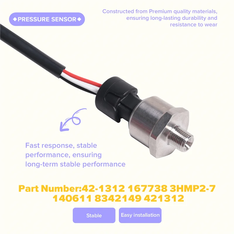

Car Pressure Sensor 42-1312 421312 167738 3HMP2-7 140611 8342149 For Thermo King 0-500 PSIG-Boom