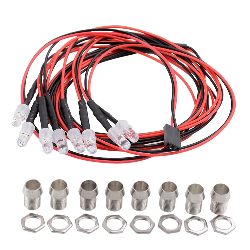 8 LED Light Kit 2 White 2 Red 4 Yellow With CH3 Lamp Control Panel For 1/8 1/10 Axial SCX10 Traxxas TRX4 D90 HSP RC Car