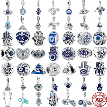 Charm-Anhänger aus 925er-Sterlingsilber „Das Auge des Griechenlands“, das Auge des Teufels“, passend für Original-Anhänger-Armbänder, DIY-Frauenschmuck