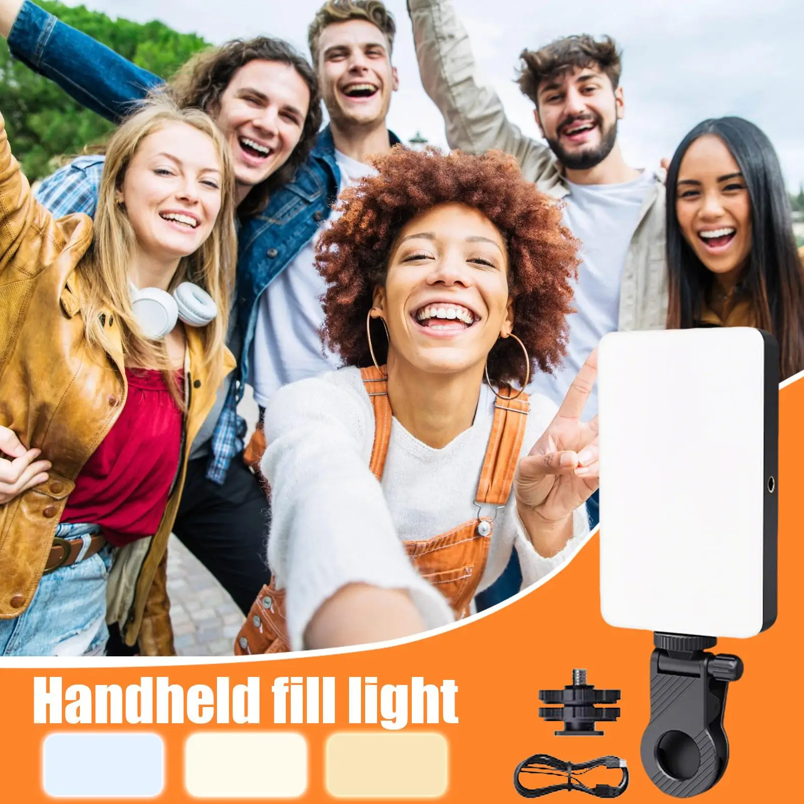 60 LED RGB Video Light Phone Fill Light Rechargeable Portable Lanterns Ajusted 3 Modes 2500-6500K Portable Selfie Lighting ﻿