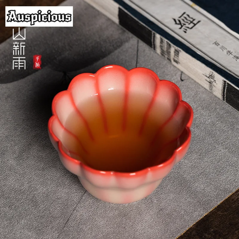 Handmade Lard Frozen Pink Glaze Teacup High-end Longquan Celadond Master Single Cup  Women's Special Tea Bowl Chazhan Mug Gift