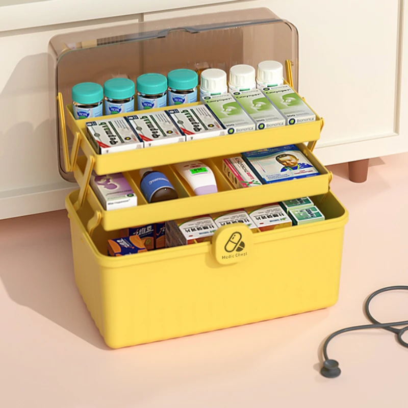 Layers Medicine Box Large First Aid Kit Storage Box Portable Medicine Chest Pill Family Emergency Container Organizer