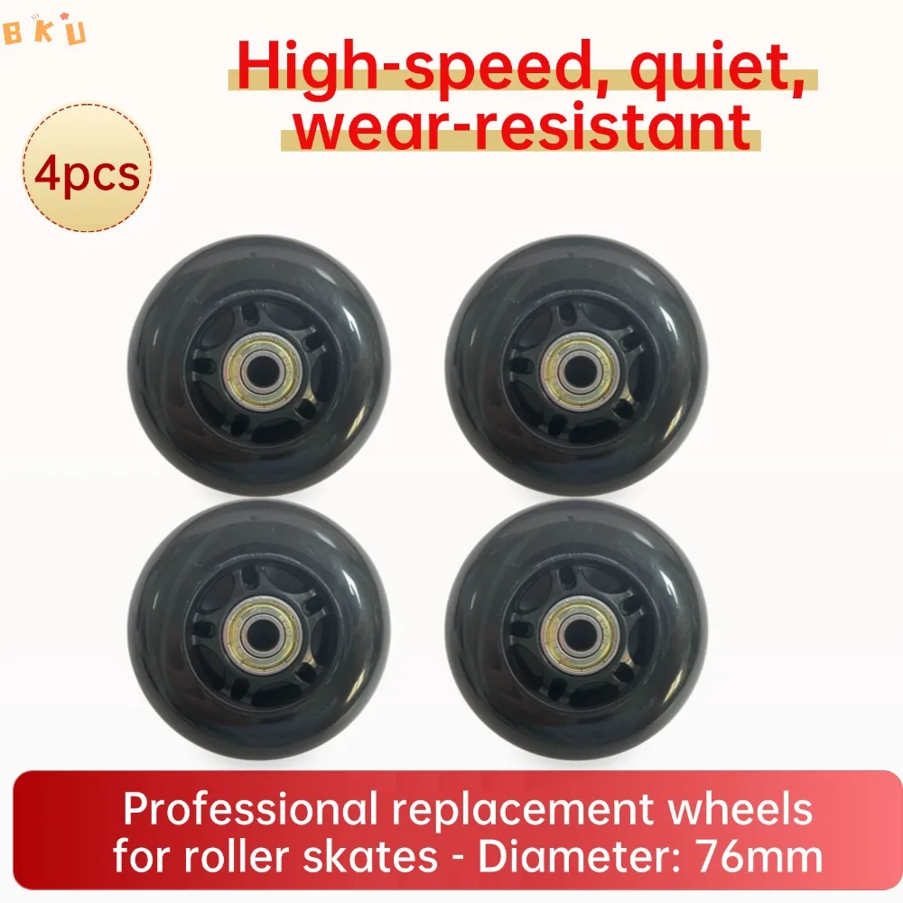 Rodas PU de substituição de 3 polegadas (76 mm) para patins em linha (pacote com 4) também aplicáveis a scooters, carrinhos, malas, etc.