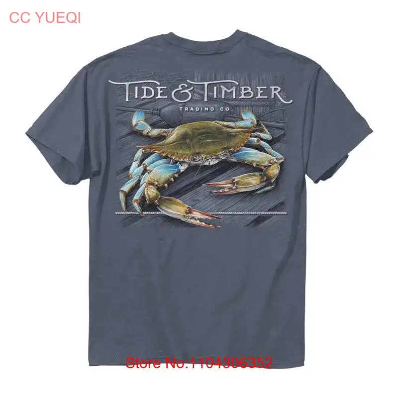 Tide & Timber Crab Fishing Crabbing Outdoors Nature Animals Men's Tee Shirt 3146 long or short sleeves