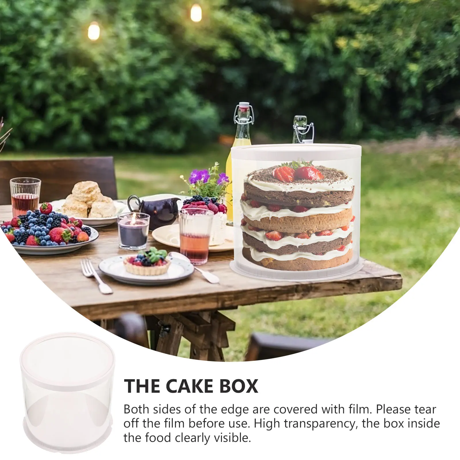 

2Pcs Bakery Portable Birthday Cake for Baking Packing Wedding Birthday Tall Round Cake Box Round Box Food Storage