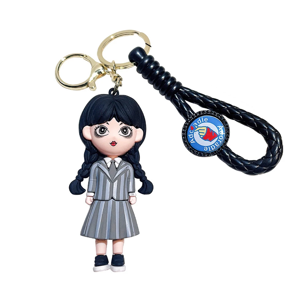 Horror Wednesday Addams Keychain Addams Family Movie Role Model Pendant Keyring cosplay Addams Doll Key chains Gifts New