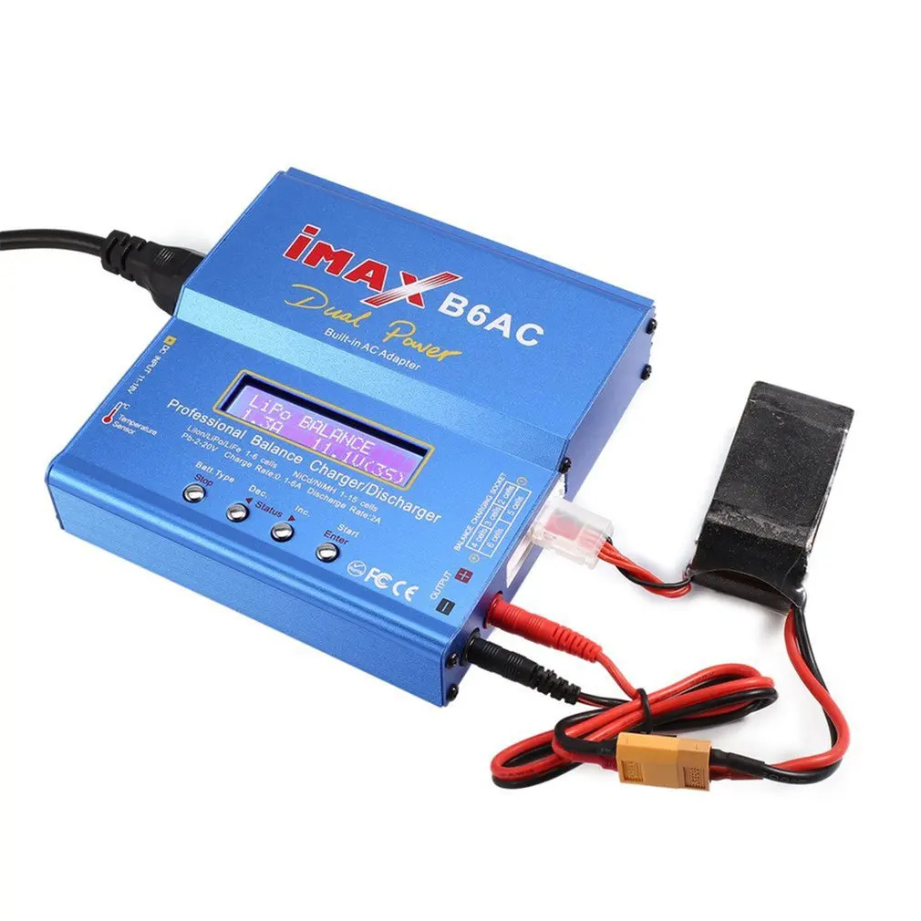 Untuk iMAX B6AC 80W pengisi daya baterai Lipo ni-mh Li-ion ni-cd Digital RC IMAX B6 Lipro Discharger pengisi daya keseimbangan Digital + adaptor 10W