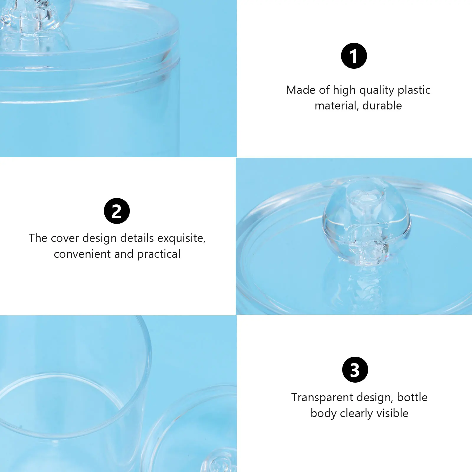 

4PCS Cotton Swab Bottle Transparent Plastic Storage Container Home Makeup ganizer Toothpick Clear Jar Safe Cleaning Bedroom
