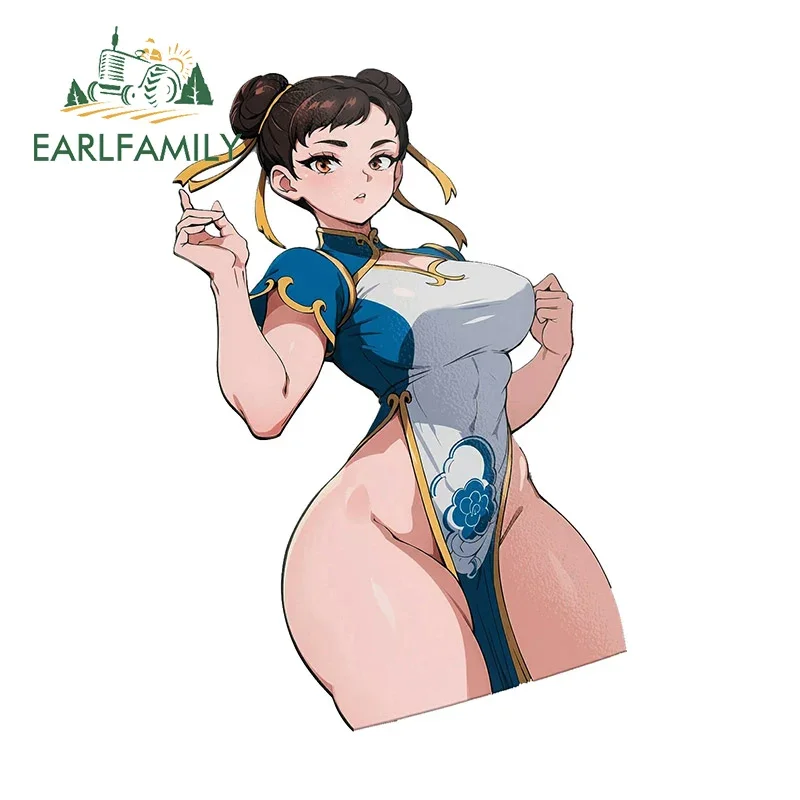 EARLFAMILY 파이터 걸스, Chun Li Cammy Juri 자동차 스티커, 간단한 섹시 데칼, 스크래치 방지 자동차 액세서리 창문, 13cm