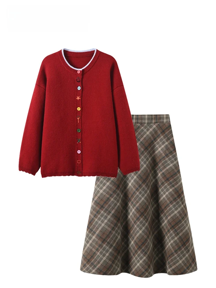 

Клетчатая юбка с высокой талией, женская юбка больших размеров, осенне-зимний комплект Faion, автомобильный клуб, клетчатая юбка большого размера, трапециевидной формы Dr