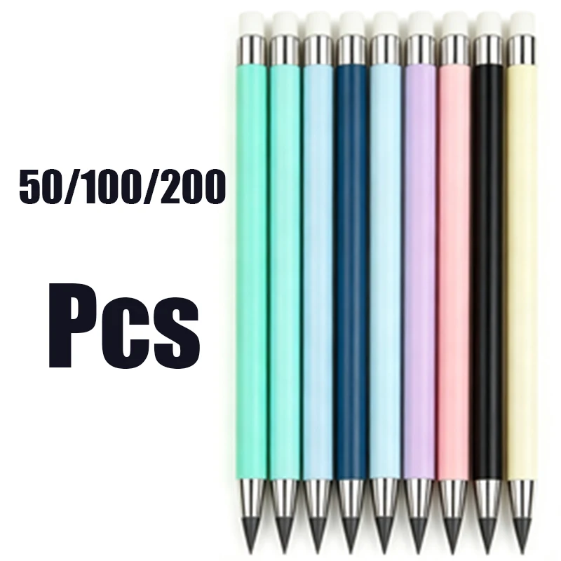 50-100-200本入り-携帯用永久鉛筆（消しゴム付き）-子供用-学校-スケッチ用品