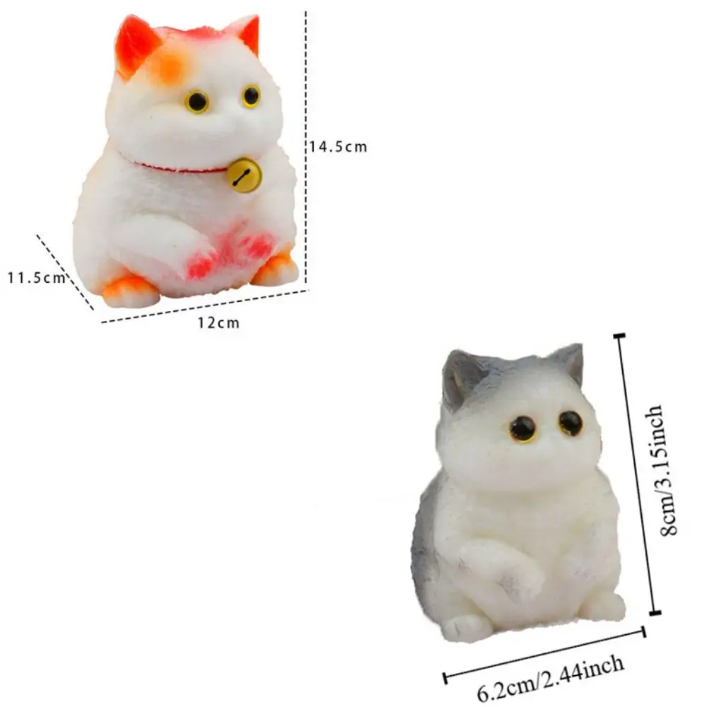 Cartoon Big Cat Doll Squeeze Toy Cat Bell Animal Cat Shaped Squeeze Toy Colorful Soft Artificial Doll Squeeze Toy Office