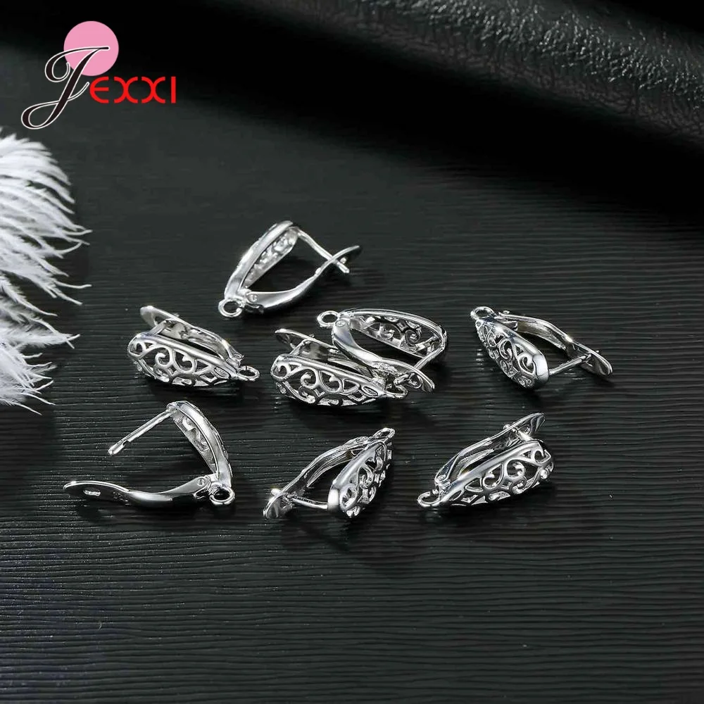 DIY швензы Fine Jewelry Material Supplies Handmade Earwire 925 Sterling Silver Hook Accessories for Women Earrings Making