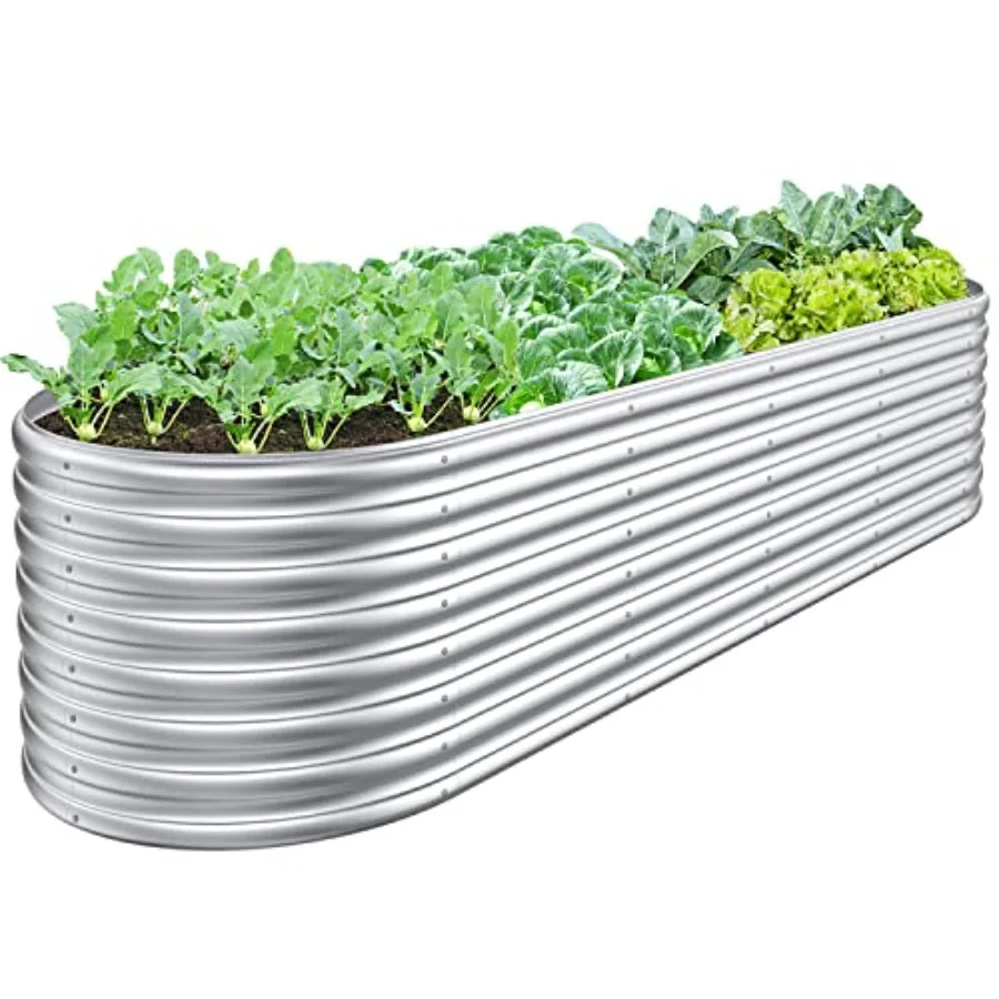 8x2x2/6.5x3.5x2/5x5x2ft Outdoor Raised Garden Bed 9 in 1 Adjustable Planter Raised Bed for Gardening Outdoor Raised Planter Box