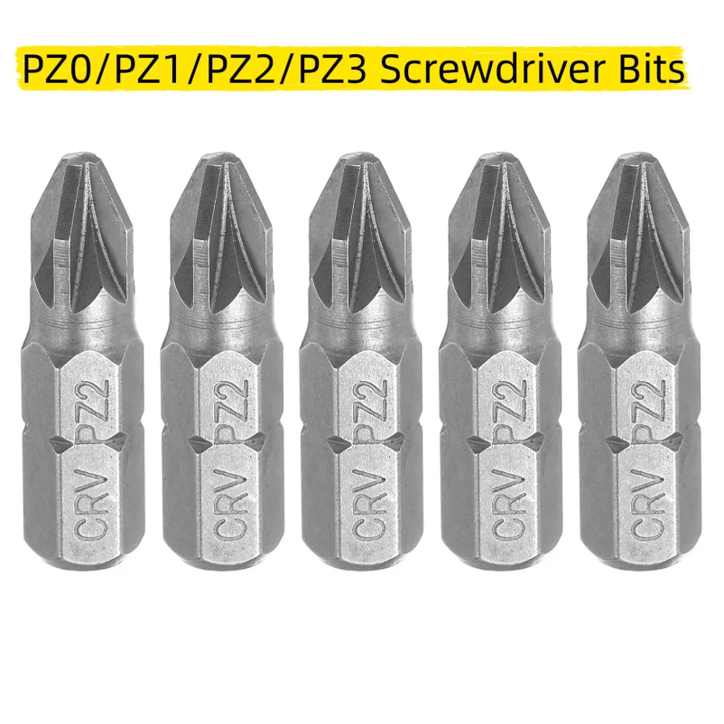 10pcs PZ0/PZ1/PZ2/PZ3 Screwdriver Bits 1/4" Hex Shank Head 1" Length CR-V Steel Phillips Slotted Drill Bits for Repair Work