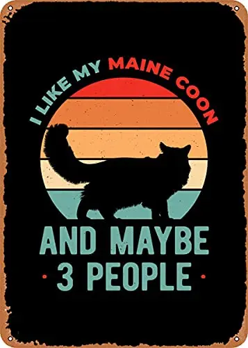  Maine Coon Vintage Look Metal Sign Patent Art Prints Retro Gift 8x12 Inch