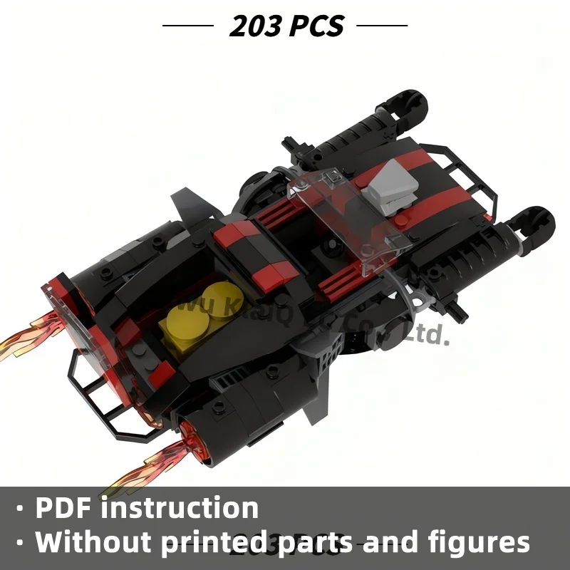 MOC Sci-Fi Galactic Interceptor Pursuit Vehicle Building Blocks Set 203Pcs, Cyberpunk Patrol Car Bricks Adults