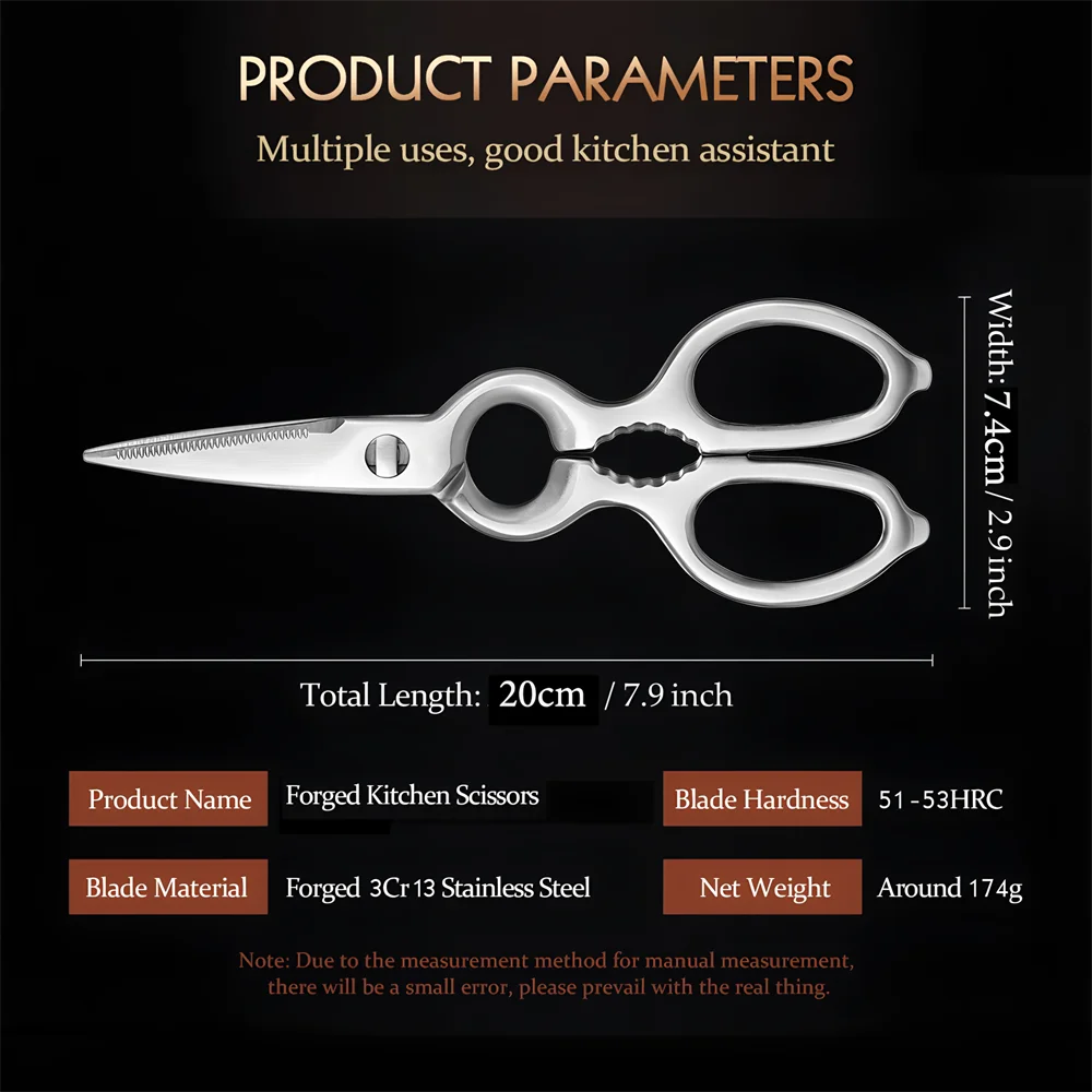 Multi-Functional Kitchen Scissors Chicken Bone Scissors Non-Slip Handle  Fish BBQ Scissors Cooking Scissors  Scissors Tools
