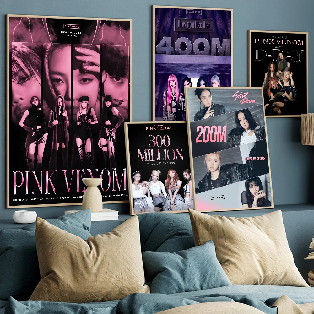 Kpop-Blackpink Classic Vintage Posters Whitepaper Prints Posters Artwork Kawaii Room Decor