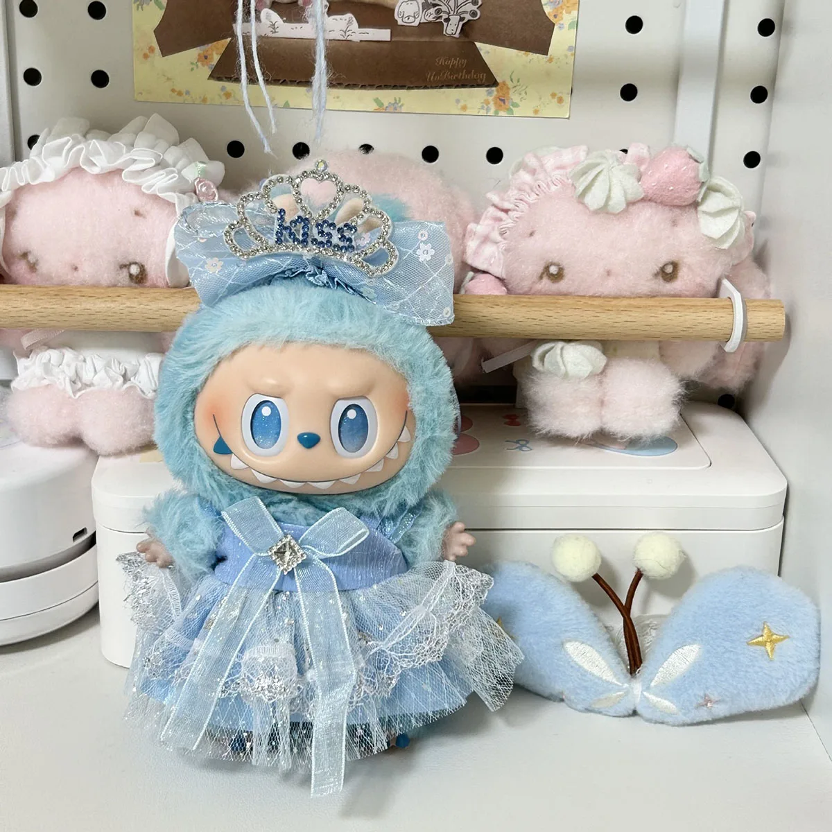 

Blue Lolita Princess Skirt Dress for Labubu V1/V2 Doll Dress Outfit Clothes DIY Accessories Trendy Toy Accessories