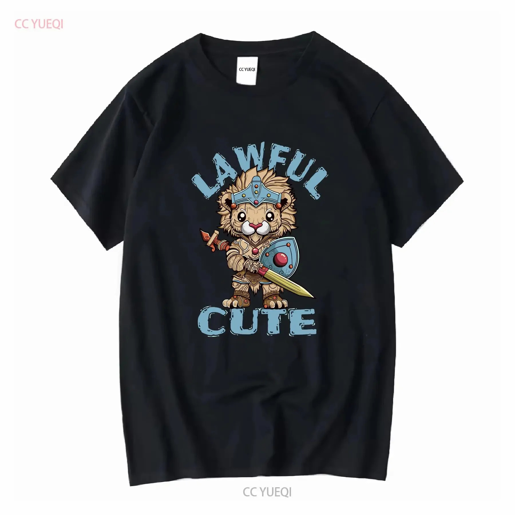 Camiseta bonita jurídica, Adorable Caballero León, paladín de animales del zoológico Kawaii para jugador DnD, buen personaje, Top vintage con gráfico lavado
